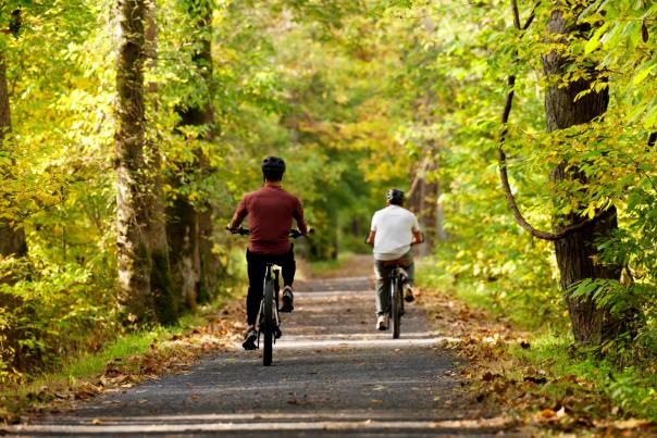 Bikers on the C&O Canal towpath near Brunswick, MD