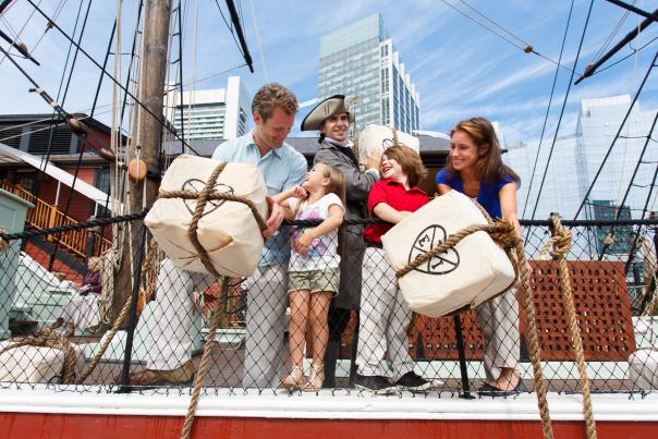 Boston Tea Party Ships & Museum - Family Throwing Tea