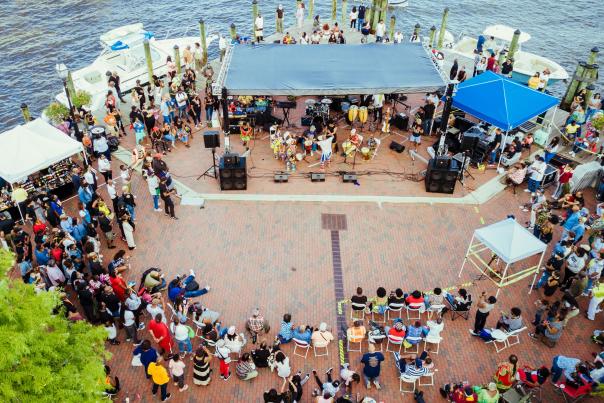Ariel view of Kunta Kinte Heritage Festival near City Dock