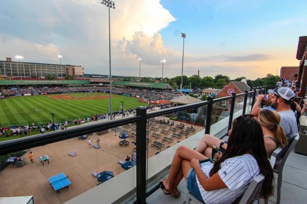 Fans enjoy a South Bend Cubs baseball game at Four Winds Field