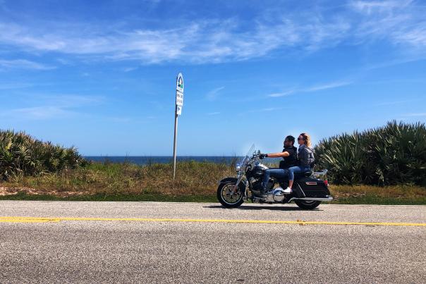 Couple on Motorcycle