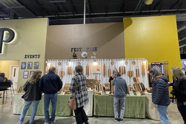 Carving and Woodwork booth at Festival of the Arts
