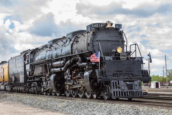 A locomotive steam train