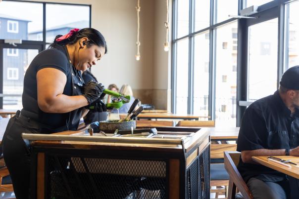 tableside guac being made at local ma cualli restaurant in rapid city, sd