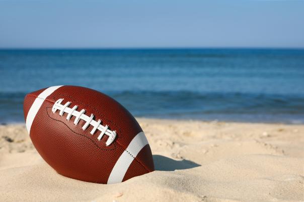 Football on beach