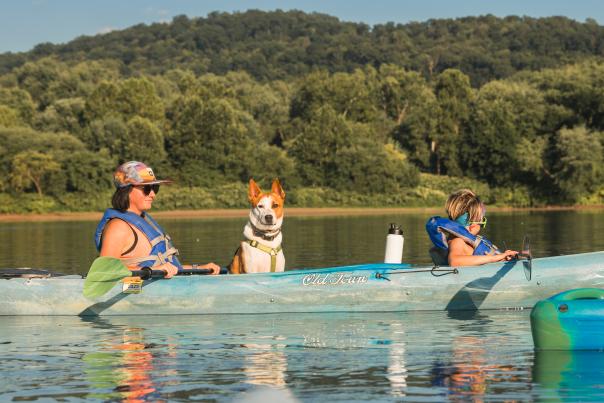 Kayaking on River