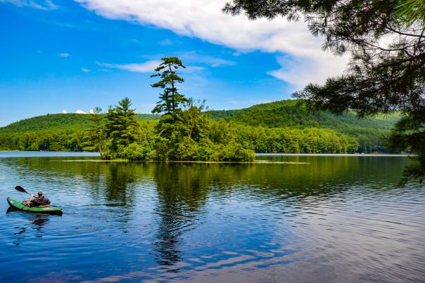Kayaker on a lake