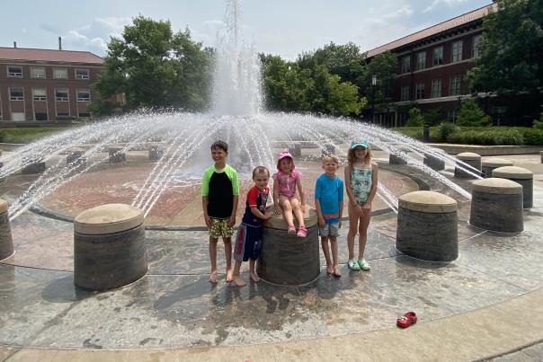 Purdue Fountain Runs at Loeb Fountain