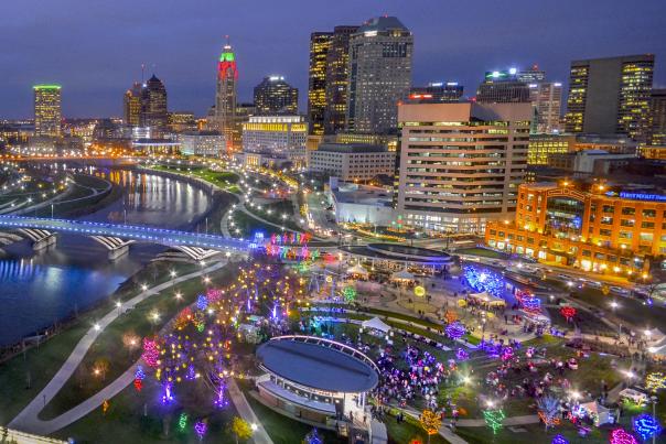 Grand Illumination at Bicentennial Park in Columbus