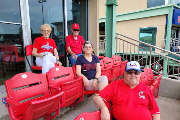 Volunteers at the ballgame.