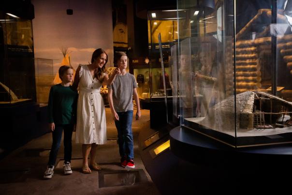 Family visiting the Oklahoma History Center