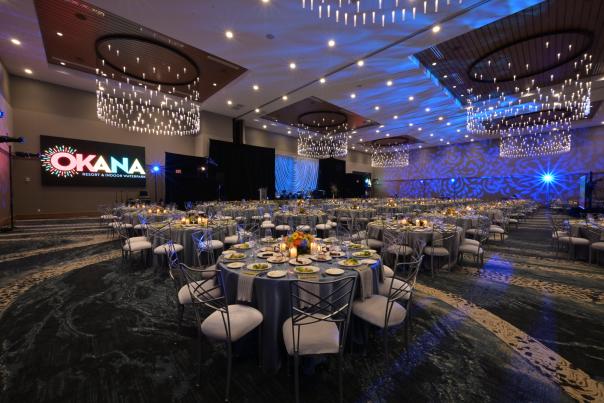 OKANA's meeting space filled with chairs and tables