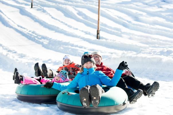 Family enjoying snowtubing at Gorgoza Park