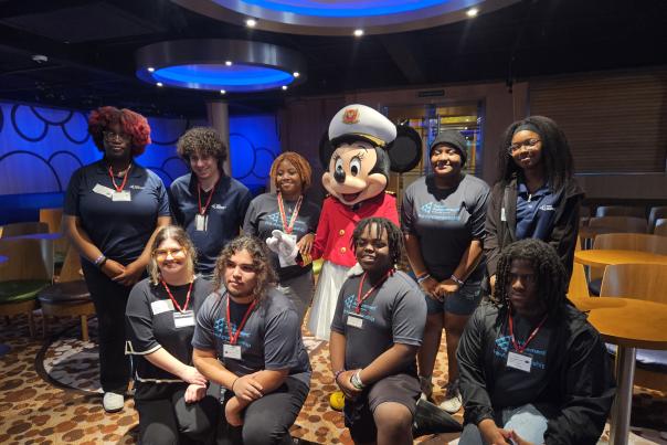 Students in the Junior Achievement of South Florida Pre-Apprenticeship program tour Disney Magic at Port Everglades