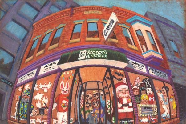 Stoner's Funstores illustrated store front