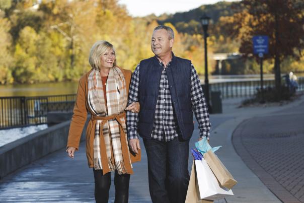 Walking Branson Landing Lake Taneycomo Couple Fall