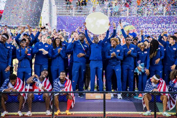Team USA with 33 medals at the World Athletics Championships Oregon22