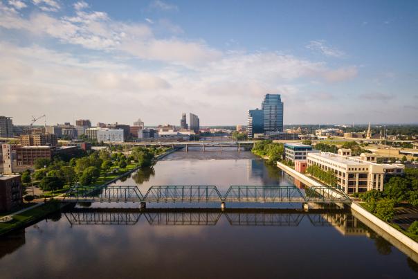 Skyline via drone, 2018.