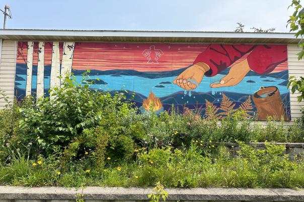 A mural celebrating Anishinaabe heritage in Marquette, MI