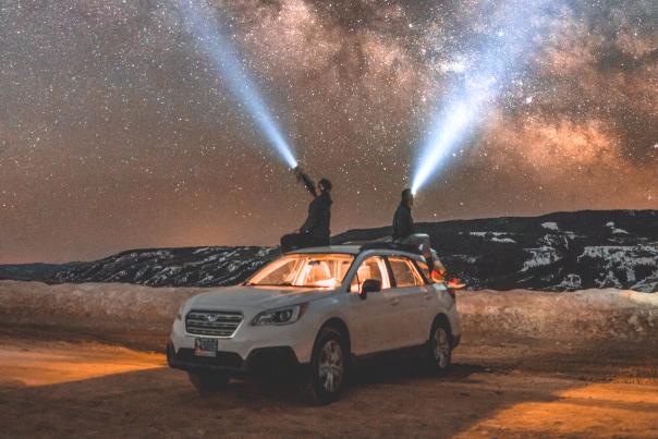 Star gazing winter on casper Mountain shot by david kerr