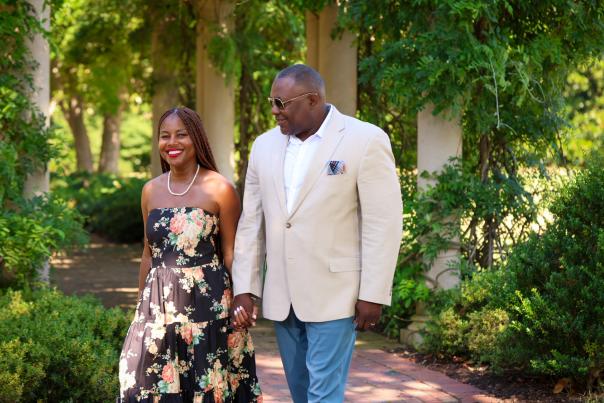 Influencer - Tonya Parker and Husband on a Walk