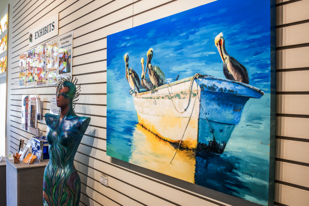Painting and sculpture at the Visual Arts Center in Punta Gorda, Florida