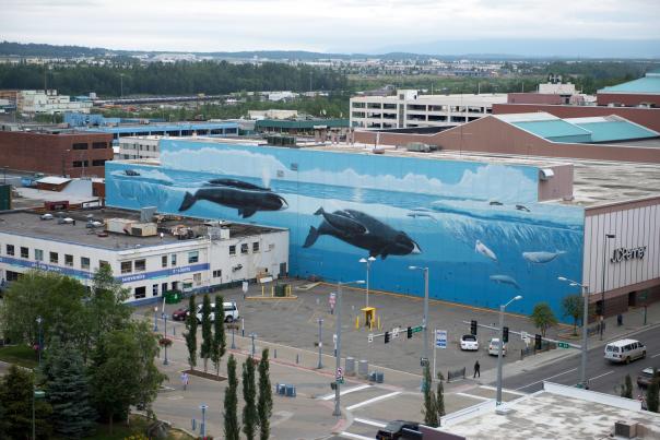 Wyland Whale Mural in Anchorage, Alaska