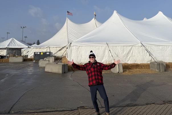 Pat at Battle on Bago Tent