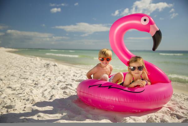 Kids with Pink Flamingo