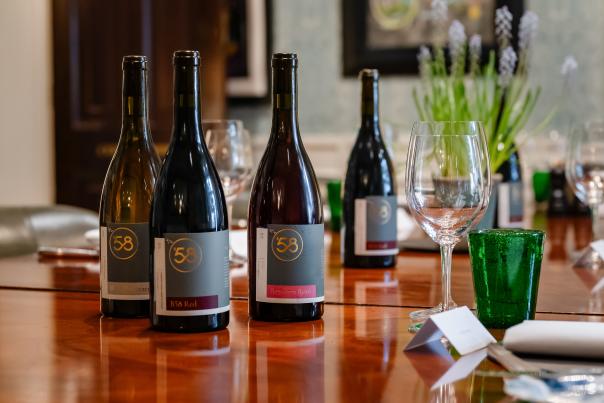 B58 All wines on table at Lime Wood