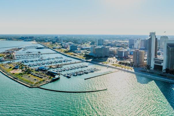 Downtown Corpus Christi Marina Aerial View
