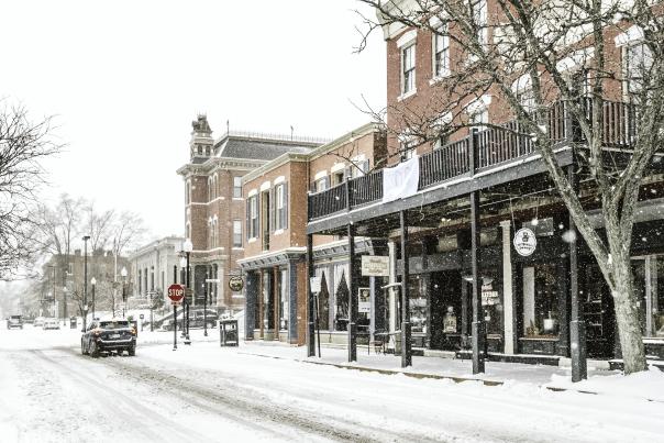 Main Street in the snow