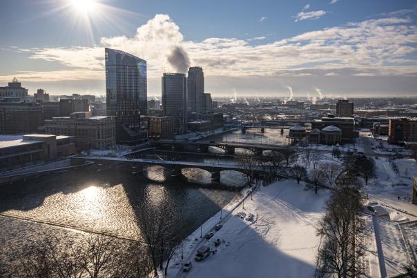 Winter Scene in Downtown Grand Rapids, 2022