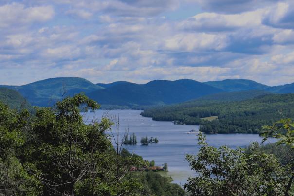 View of Brant Lake and Adirondack Mountains from Bartonville Summit