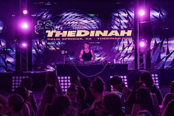 DJ on stage at The Dinah event in Palm Springs