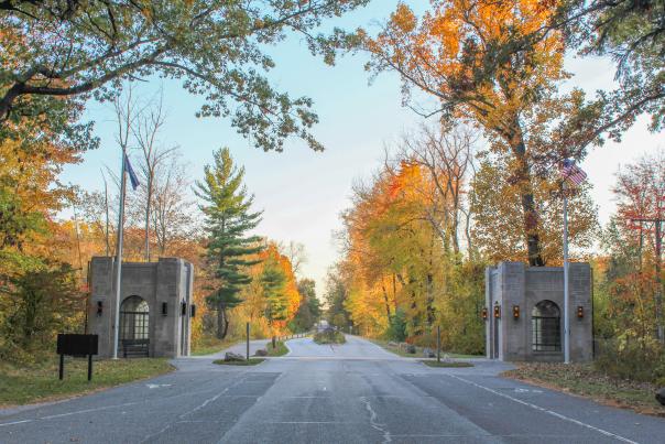 State Park Entrance in Fall