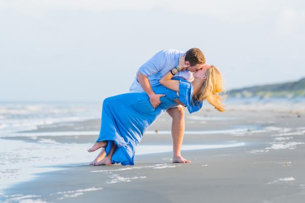 The beach provides a perfect backdrop for wedding and engagement photos in Golden Isles, GA