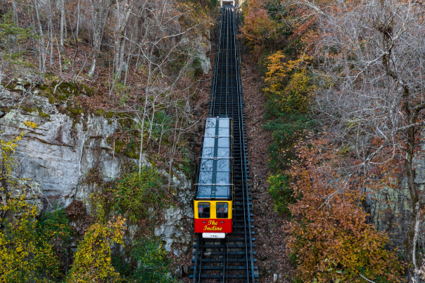 Aerial Image of the Incline in Fall