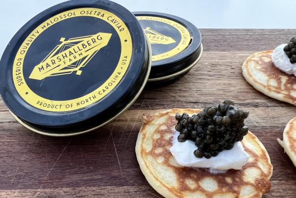 Caviar Blinis and Tins