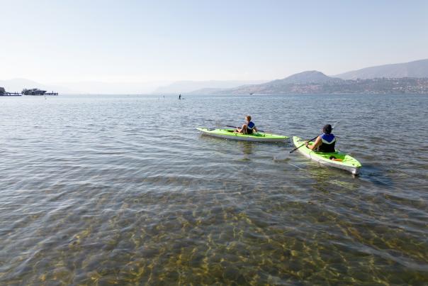 People Kayaking at Rotary Beach Okanagan Lake 4