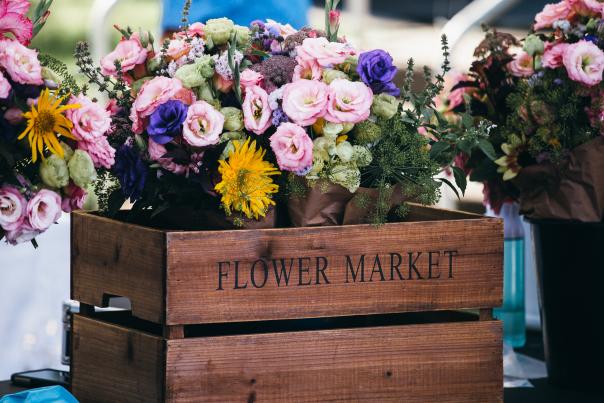fresh flowers at Downtown Market