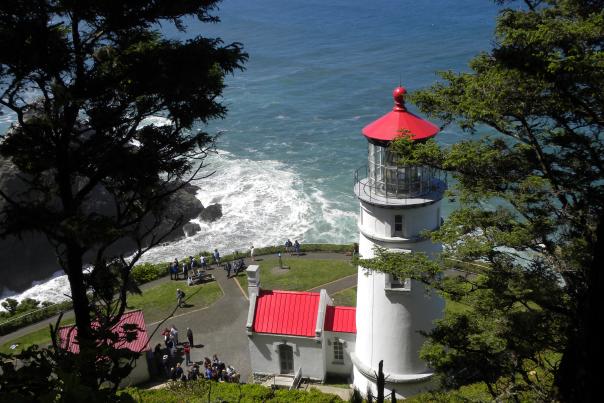 Heceta Head Lighthouse from hiking trail