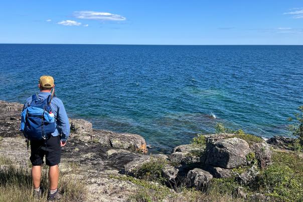 Hiking at Isle Royale National Park in the Upper Peninsula of Michigan