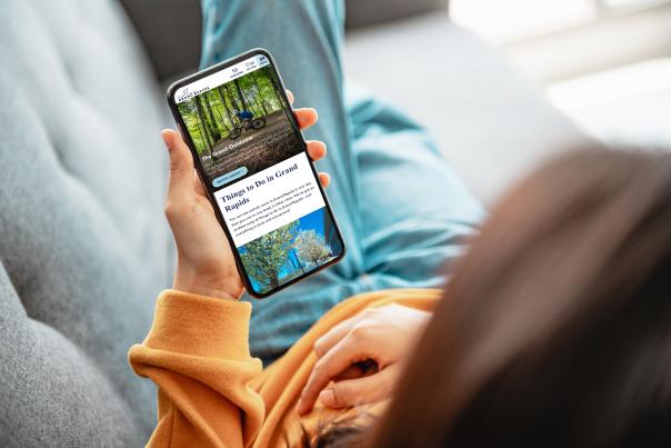 Grand Rapids website on phone