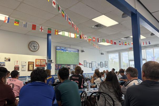 People watching the World Cup at TANGO Argentina in St. Charles, Missouri.