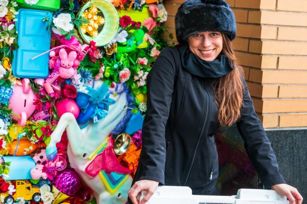 Mandy Cano Villalobos with World of Winter Artwork Carnevale