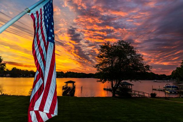 Flag on the Lake