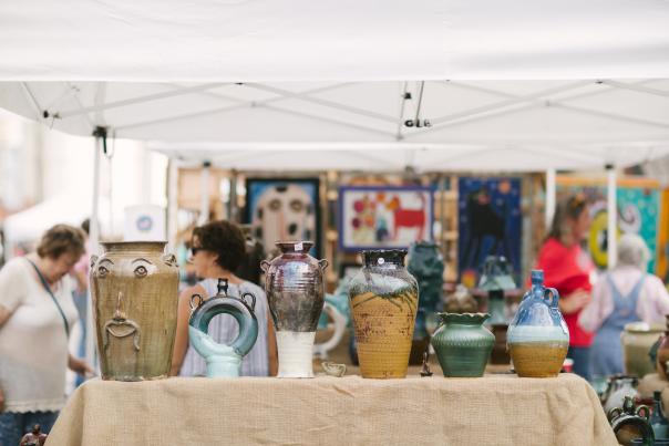 folk art festival pottery and vendors