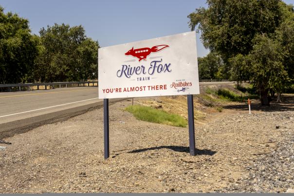 River Fox Train Sign
