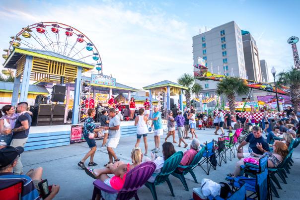 Carolina Beach Boardwalk Live Music & Dancing with the Ferris Wheel